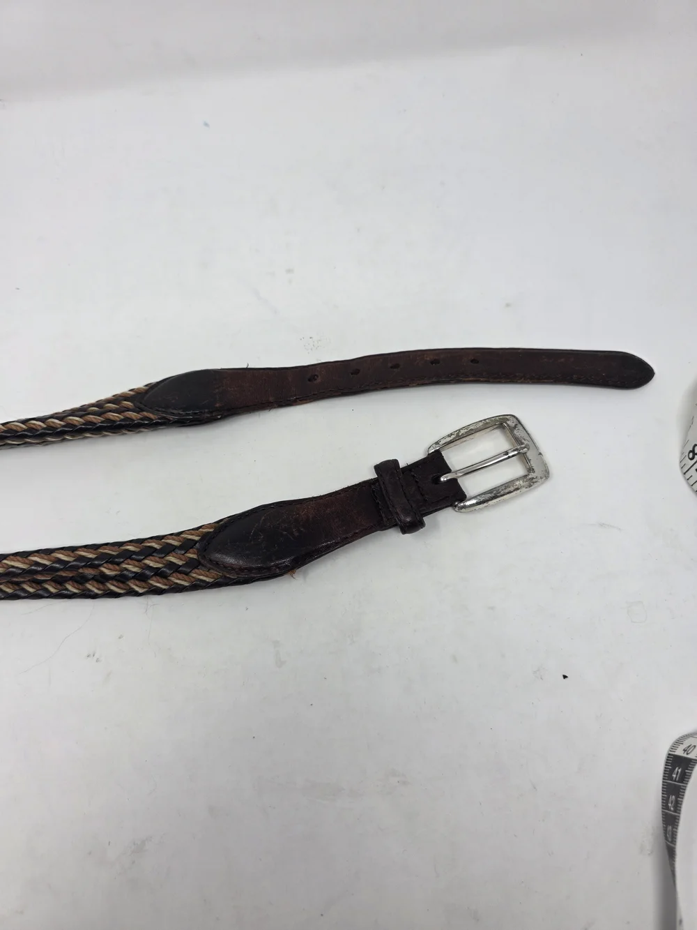 Brighton Braided Leather Belt Size 46 Brown Tan Woven Western Boho Unisex
